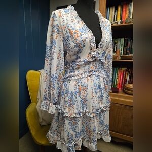 Floral Dress With Ruffles Size S